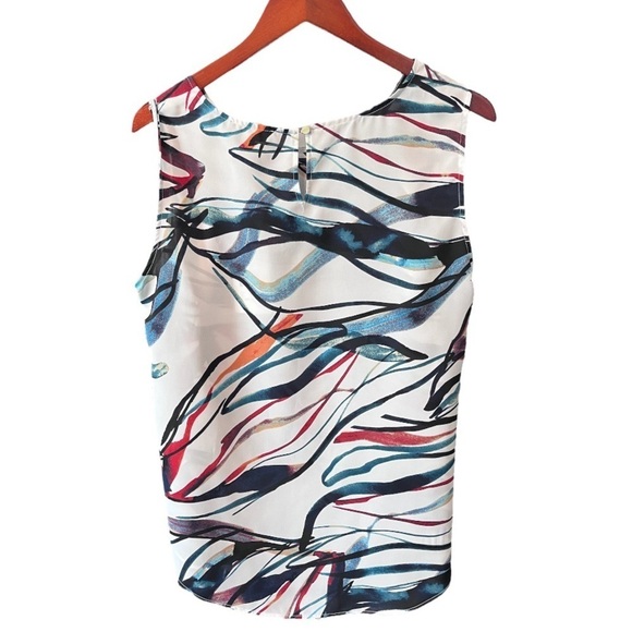 NWT DKNY Sleeveless abstract print top Sz L - Picture 4 of 4